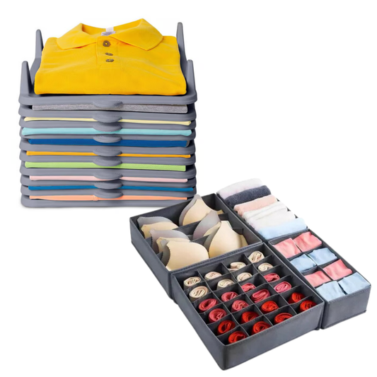 Combo Organizador De Ropa Camisas +organizador Ropa Interior