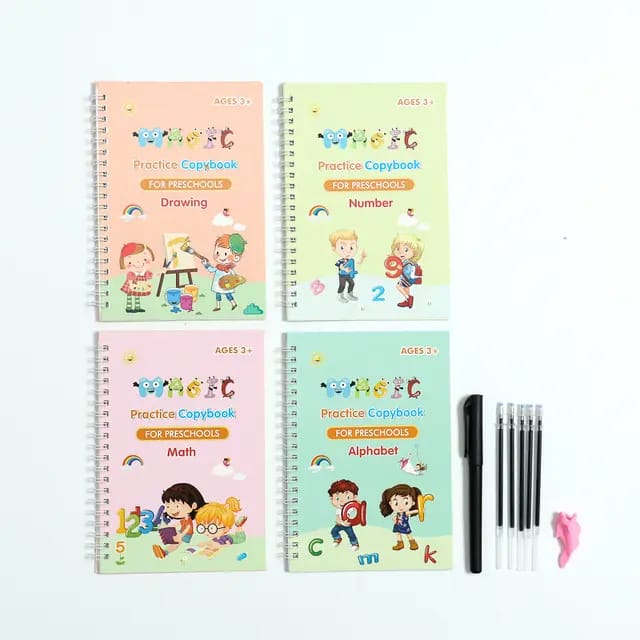 Kit de Caligrafía para Niños Escritura Mágica Set de 4 Libros