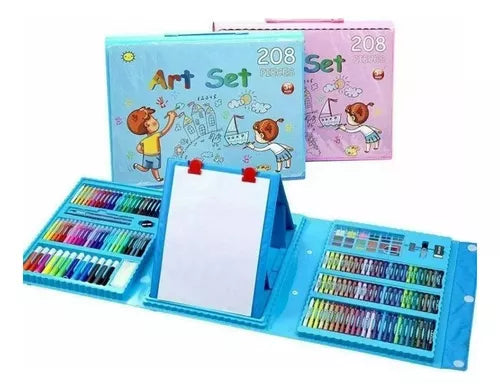 🎨🖍️🖼️SUPER MEGA SET DE ARTE 208 PIEZAS PORTATIL DIBUJO CREATIVO🎨🖍️🖼️