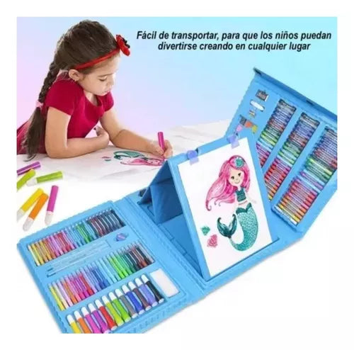 🎨🖍️🖼️SUPER MEGA SET DE ARTE 208 PIEZAS PORTATIL DIBUJO CREATIVO🎨🖍️🖼️