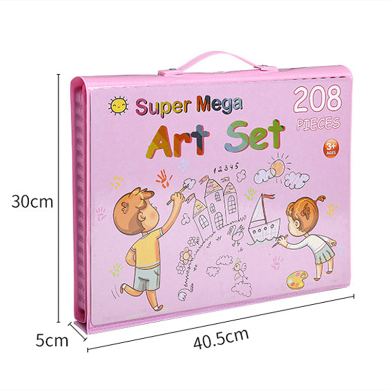 🎨🖍️🖼️SUPER MEGA SET DE ARTE 208 PIEZAS PORTATIL DIBUJO CREATIVO🎨🖍️🖼️