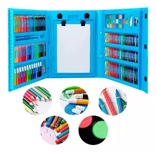 🎨🖍️🖼️SUPER MEGA SET DE ARTE 208 PIEZAS PORTATIL DIBUJO CREATIVO🎨🖍️🖼️